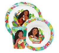 Sorrisini Vajilla Infantil para Niños Vaina, Vajilla Reutilizable Apta para Microondas, Juego de Platos Irrompibles de Plástico Plato, Cuenco para Cereal, Taza 260ml, sin BPA, Vaiana