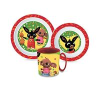 Sorrisini Vajilla Infantil Reutilizable Apta Para Microondas, Juego de Platos Irrompibles de Plástico Para Niños, Plato, Cuenco Para Cereal, Taza 350ml, sin BPA Bing