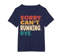 Sorry Can't Running Bye Hombres Mujeres Divertido Correr Camiseta, Mujer Tallas Grandes, Azul Marino, 6XL Grande
