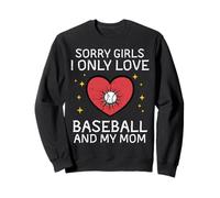 Sorry Girls I Love Baseball and Mom Día de San Valentín Niños Niños Sudadera