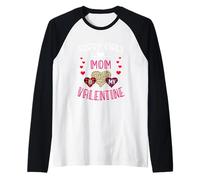 Sorry Girls Mommy Is My Valentine Corazones Leopardo y Cuadros Camiseta Manga Raglan