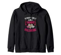 Sorry Girls Mommy Is My Valentine Corazones Leopardo y Cuadros Sudadera con Capucha