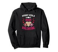 Sorry Girls Mommy Is My Valentine Corazones Leopardo y Cuadros Sudadera con Capucha