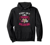 Sorry Girls Mommy Is My Valentine Corazones Leopardo y Cuadros Sudadera con Capucha