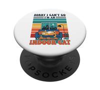 Sorry I Can't go I'm An Indoor Cat Funny Gaming Humor PopSockets PopGrip Adhesivo