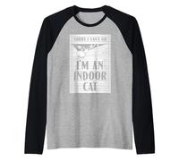 Sorry I Can't Go I'm An Indoor Cat Lover Introvertido Cita Camiseta Manga Raglan