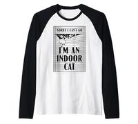 Sorry I Can't Go I'm An Indoor Cat Lover Introvertido Cita Camiseta Manga Raglan