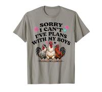 Sorry I Cant Have Plans with My Boys Chicken Rooster Camiseta