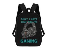 Sorry I Can't Hear You I Am Gaming - Mochila de hombro unisex de 17 pulgadas, mochila de viaje para laptop para mujeres y hombres