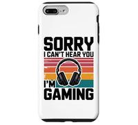 Sorry I Can't Hear You I'm Gaming Retro Headset Funny Gamer Carcasa para iPhone 7 Plus/8 Plus