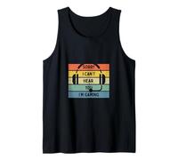 Sorry I Can't Hear You I'm Gaming Sunset Headphones Camiseta sin Mangas
