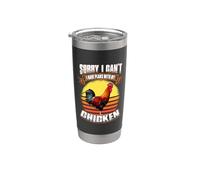 Sorry I Can't I Have Plans With My Chicken Funny Animal Vaso térmico de acero inoxidable de doble pared