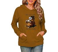 Sorry I Can't I'm Very Busy Coffee Perezoso 3D Impreso Mujeres Forro Polar Sudaderas Moda Capucha Manga Larga con Capucha Pullover Tops