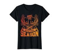 Sorry I Can't It's Hunting Season Camiseta gráfica económica, Mujer, Negro, XL