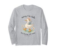 Sorry I’m Late His Timing Not Mine Duck Ecclesiastes 3:1 Manga Larga