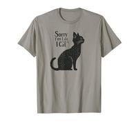 Sorry I’m Late I Saw a Cat Funny Pet Lover Humor Design Tees Camiseta