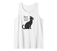 Sorry I’m Late I Saw a Cat Funny Pet Lover Humor Design Tees Camiseta sin Mangas