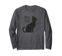 Sorry I’m Late I Saw a Cat Funny Pet Lover Humor Design Tees Manga Larga