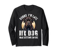Sorry I’m Late My Dog Was Sitting On Me - Funny Boxer Dog Manga Larga