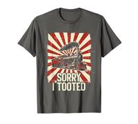 Sorry I Tooted Funny Steam Train Juego de Palabras Retro Papá Broma Camiseta