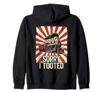 Sorry I Tooted Funny Steam Train Juego de Palabras Retro Papá Broma Sudadera con Capucha