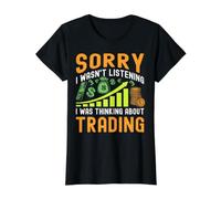 Sorry I Wasn't Listening I Was Thinking About Trading Camiseta gráfica económica, Mujer, Negro, S