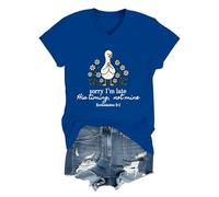 Sorry Im Late His Timing Not Mine Camisa con cuello en V Im Sorry, azul real, XL