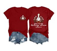 Sorry Im Late His Timing Not Mine Camisa con cuello en V Im Sorry Christian Duck, Burdeos, 3XL