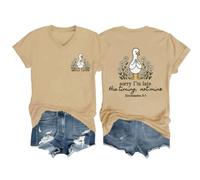 Sorry Im Late His Timing Not Mine Camisa con cuello en V Im Sorry Christian Duck, caqui, XXL