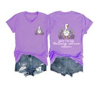 Sorry Im Late His Timing Not Mine Camisa con cuello en V Im Sorry Christian Duck, morado claro, 3XL