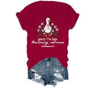 Sorry Im Late His Timing Not Mine Camisa Im Sorry, Burdeos, XL