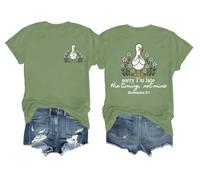 Sorry Im Late His Timing Not Mine Camisa Im Sorry Christian Duck, verde, S