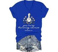 Sorry I'm Late His Timing Not Mine - Camiseta de manga corta Eclesiastés 3:1, Azul rey-v, XXL
