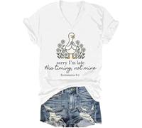 Sorry I'm Late His Timing Not Mine - Camiseta de manga corta Eclesiastés 3:1, Blanco-V, 3XL