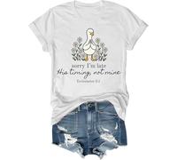 Sorry I'm Late His Timing Not Mine - Camiseta de manga corta Eclesiastés 3:1, blanco, XL