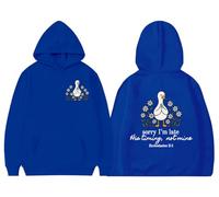 Sorry Im Late His Timing Not Mine - Sudadera con capucha Im Sorry Christian Duck, azul real, S