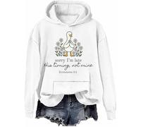 Sorry I'm Late His Timing Not Mine Sudadera Ecclesiastés 3:1 Sudadera con capucha Christian Goose Camisa de manga larga, Blanco-h, XL
