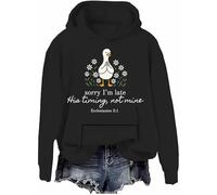 Sorry I'm Late His Timing Not Mine Sudadera Ecclesiastés 3:1 Sudadera con capucha Christian Goose Camisa de manga larga, Negro-h, XL