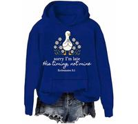 Sorry I'm Late His Timing Not Mine Sudadera Ecclesiastés 3:1 Sudadera con capucha Christian Goose Camisa de manga larga, Klein Blue-h, L