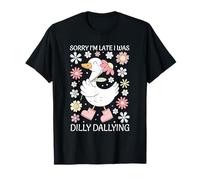 Sorry I'm Late I Was Dilly Dallying Boho Floral Goose Camiseta