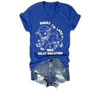 Sorry Im Late I was Dilly Dallying - Camiseta divertida unisex de cordero y oveja Dilly Dally, Azul Zafiro, L