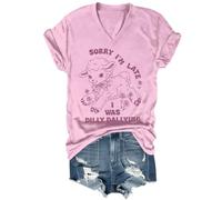 Sorry Im Late I was Dilly Dallying - Camiseta divertida unisex de cordero y oveja Dilly Dally, rosa, M