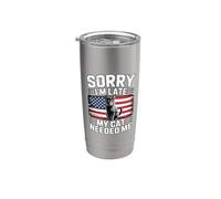 Sorry I'm Late My Cat Needed Me Vaso térmico de acero inoxidable de doble pared
