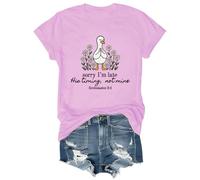 Sorry I'm Late Shirt Sorry Im Late His Timing Not Mine Ecclesiastés 3:1 Camiseta cristiana con versículo bíblico, rosa, S