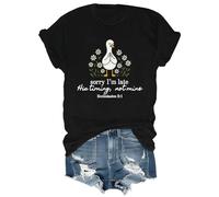 Sorry I'm Late Shirt Sorry Im Late His Timing Not Mine Ecclesiastés 3:1 Camiseta cristiana con versículo bíblico, Negro, L