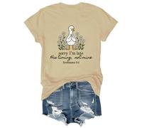 Sorry I'm Late Shirt Sorry Im Late His Timing Not Mine Ecclesiastés 3:1 Camiseta cristiana con versículo bíblico, caqui, XXL