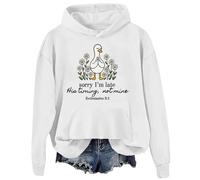 Sorry I'm Late Sudadera Sorry Im Late His Timing Not Mine Ecclesiastes 3:1 Sudadera con capucha con versículo bíblico cristiano, Blanco-2, S