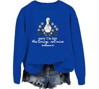 Sorry I'm Late Sudadera Sorry Im Late His Timing Not Mine Ecclesiastes 3:1 Sudadera con capucha con versículo bíblico cristiano, Royal Blue-1, M