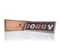 SORRY - Letras de chocolate con leche - Disculpa presente en elegante caja de madera | Mujer | Hombre | Idea de regalo | Presente | Adulto | Niño | Chica | Chico | Mujeres | Hombres | Disculpar