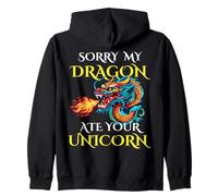 Sorry My Dragon Ate Your Unicorn para niños, niñas, Adultos, Adolescentes Sudadera con Capucha